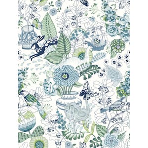 Whimsy Blue Fauna Paper Strippable Roll (Covers 56.4 sq. ft.)
