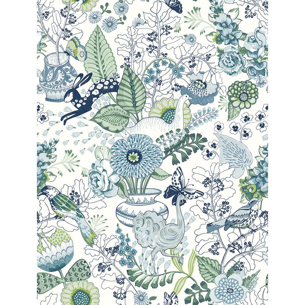 A-Street Prints Whimsy Blue Fauna Blue Wallpaper Sample 2821-12804SAM - The  Home Depot