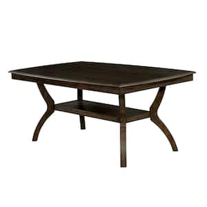 Holly 40 in. Rectangle Satin Walnut Finish Wood Top with Wood Frame Seats 6