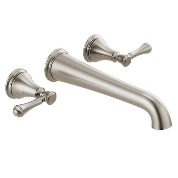 Cassidy 2-Handle Wall-Mount Tub Filler Trim Kit in Stainless (Valve Not Included)