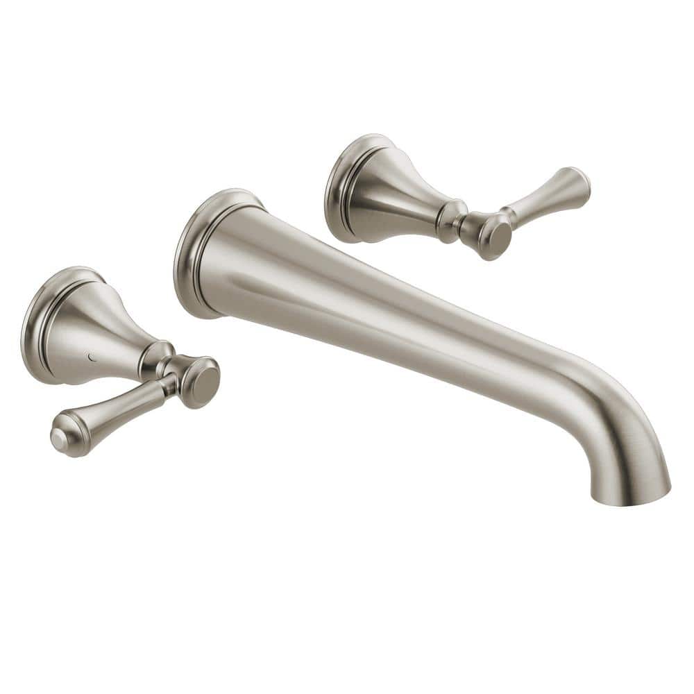 Stainless Steel Wall Mounted Double Handle Tub Faucet