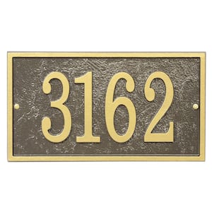 Fast and Easy Rectangle House Number Plaque, Bronze/Gold