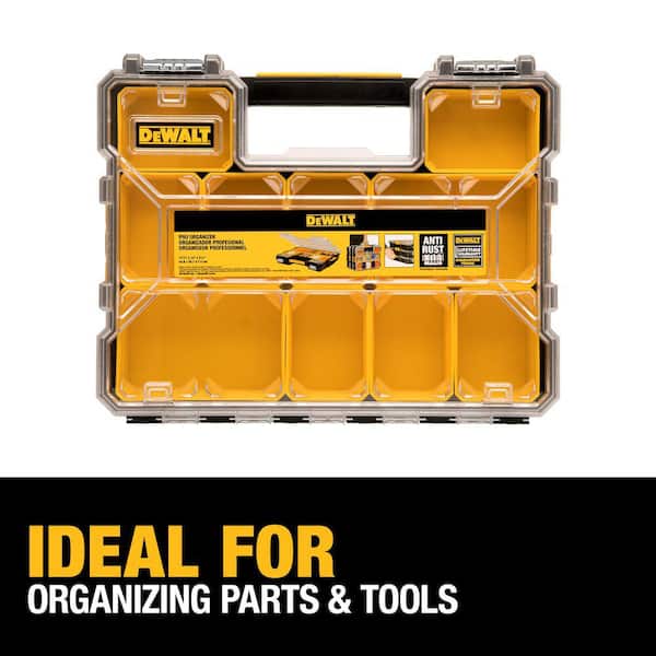 DEWALT 10-Compartment Shallow Pro Small Parts Organizer DWST14925 
