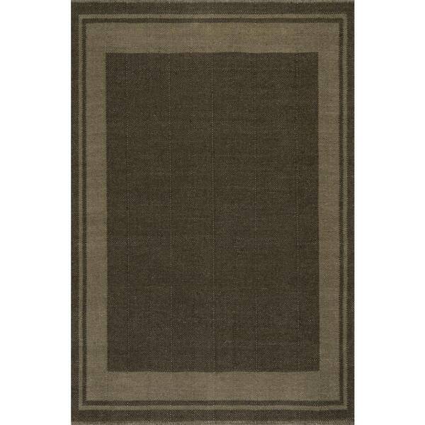 Nate Berkus x Rugs Canon Bordered Wool Cozy Green 9 ft. x 12 ft. Indoor Area Rug
