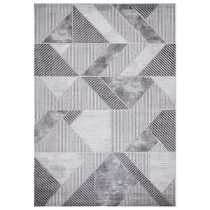 BrightonCollection Madison Gray 7 ft. x 9 ft. Geometric Area Rug