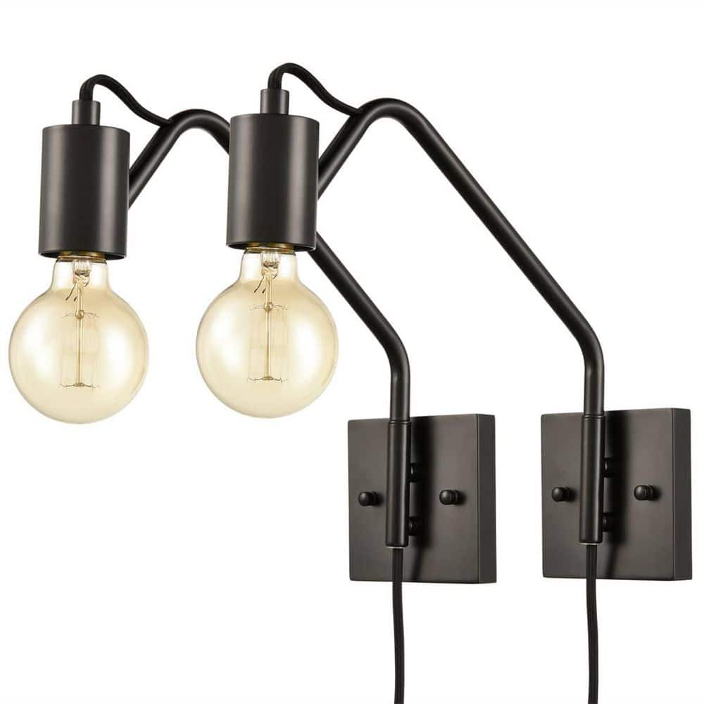 6.3 in. 2 light Black Modern Wall Sconce with Glass Shade price history on PriceWatchPro