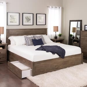 Select Drifted Gray King 4-Post Platform Bed with 2-Drawers