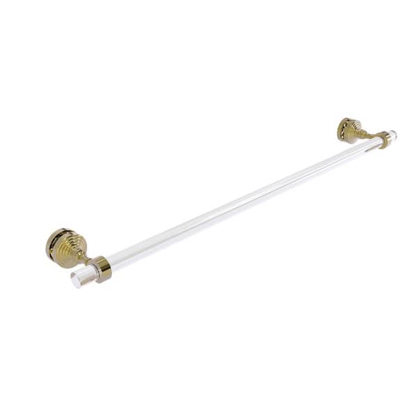 Allied Brass Pacific Grove Collection 30 in. Over-the-door Single Towel Bar in Unlacquered Brass
