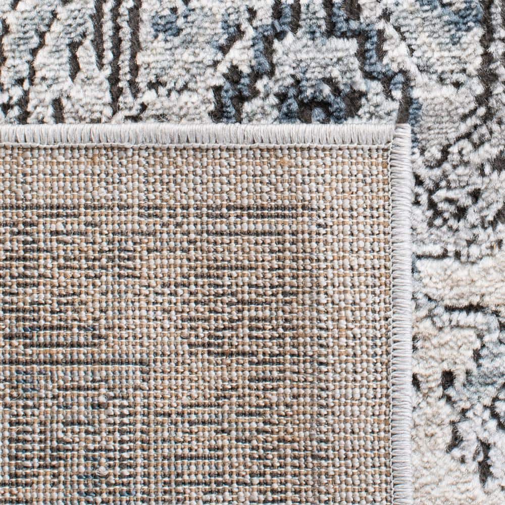 Ivory and Light Blue Floral Medallion Area Rug