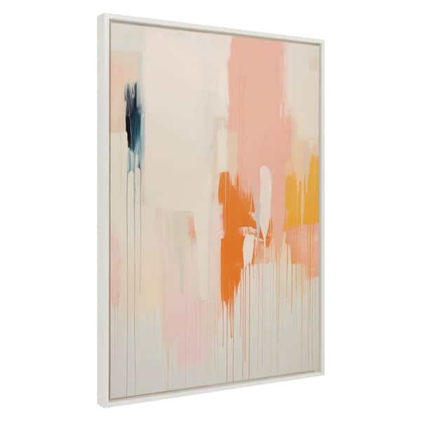 Kate and Laurel Sylvie Fiesta Abstract Framed Canvas by Amy Lighthall Set of 1 Abstract Art Print 31.49 in. x 42.00 in.