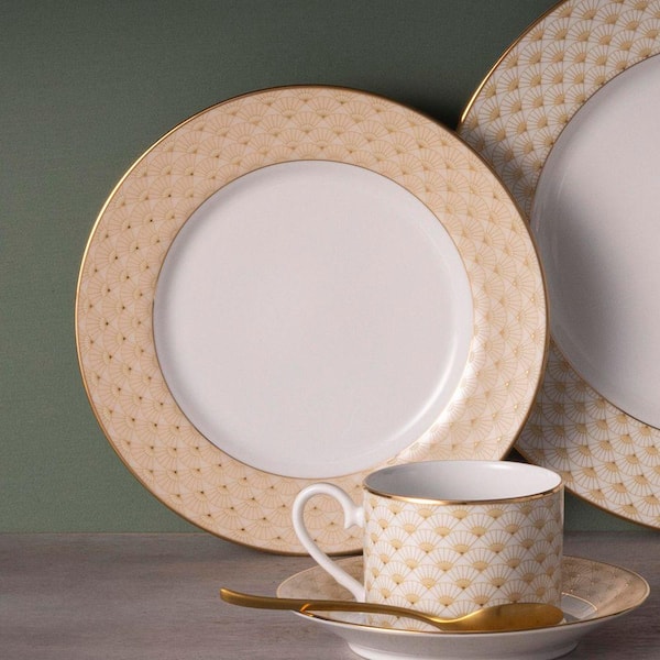 Noritake Trocadero Gold 8.25 in. (Gold) Porcelain Salad Plates