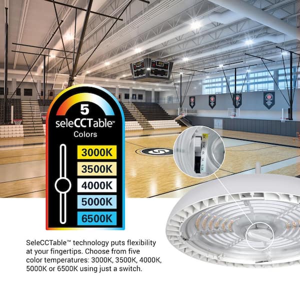 Metalux UHBS2 LED Round High Bay with 3 Field Select Distribution