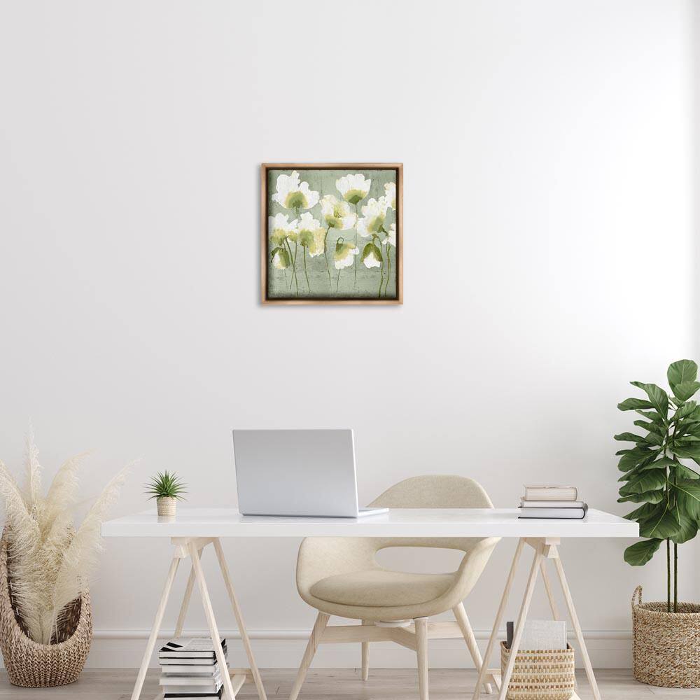 Charming Flower Impressions by Vanessa Austin Brown Floater Frame Nature Graphic Art Print 18 in. x 18 in.