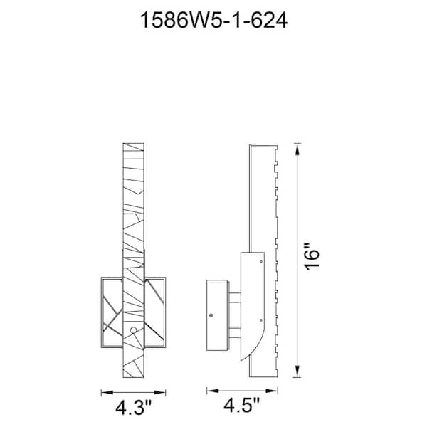 Valira Integrated LED 5 in. 1-Light Brass Wall Light
