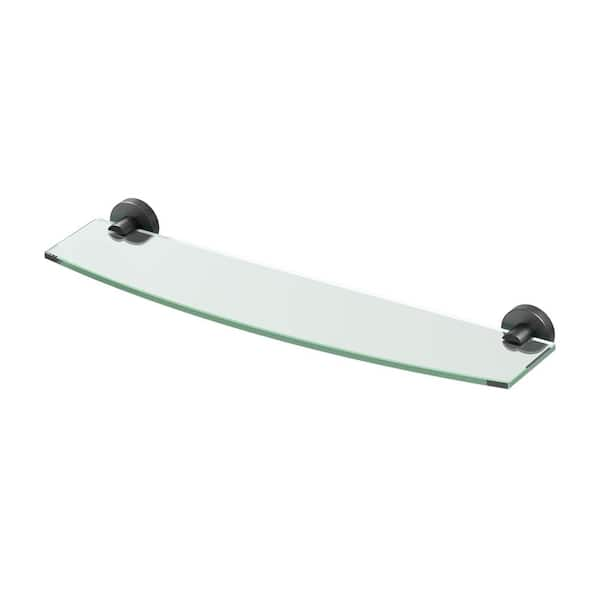 Gatco Glam 20.13 in. W Glass Shelf in Matte Black