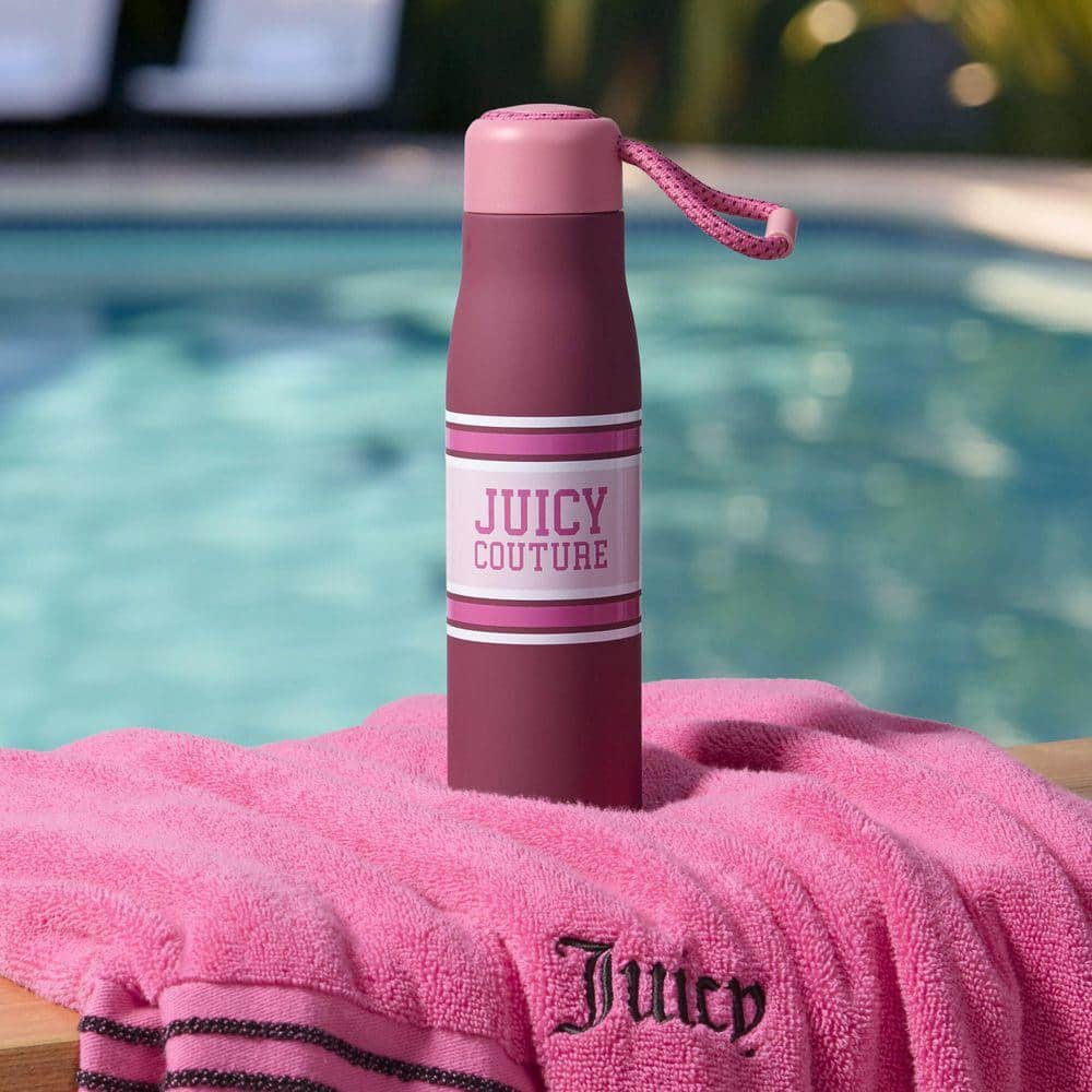 JUICY COUTURE Luxe Loop 17 oz. Red Varsity Logo Burgundy Stainless