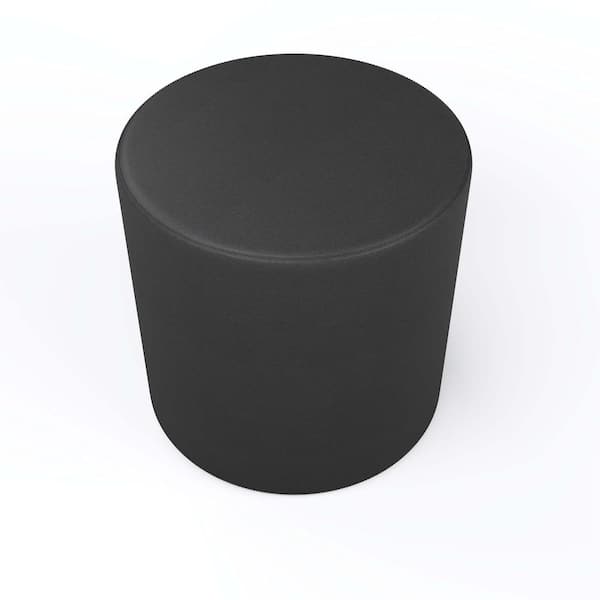 TOT MATE Versa Soft Seat Round Classroom Chair Modular Flexible Seating Vinyl Ottoman 18 in. Height for Kids/Adults Carbon Black