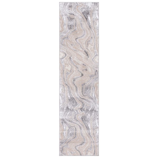 SAFAVIEH Amelia Beige/Grey 2 ft. x 8 ft. Abstract Runner Rug