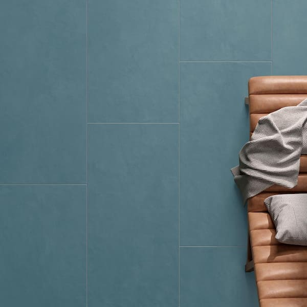 Urban Denim 24 in. x 48 in. Solid Concrete Look Porcelain Floor and Wall Tile (15.50 sq. ft./Case)