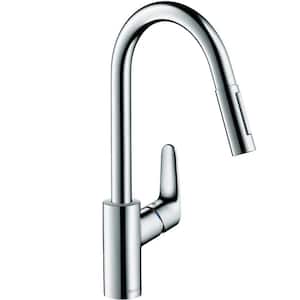 Focus Single-Handle Pull-Down Sprayer Kitchen Faucet in Chrome