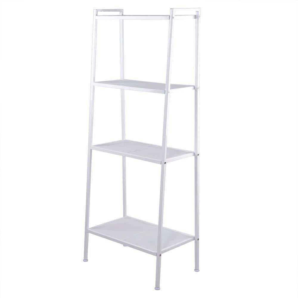 Reviews for Outopee Modern 57.87 in. White Iron 4Shelf Standard