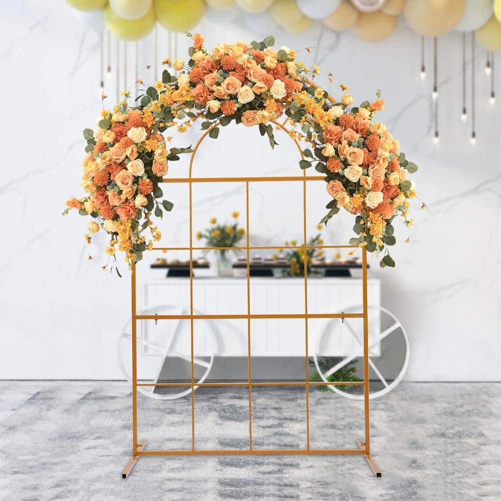 Gold Metal Arch Backdrop Stand for Parties and Weddings