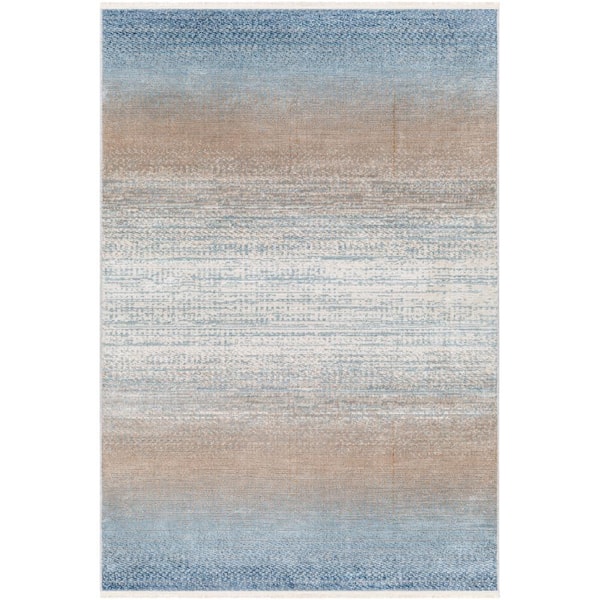 Livabliss Masha Blue/Tan Abstract 8 ft. x 10 ft. Indoor Area Rug