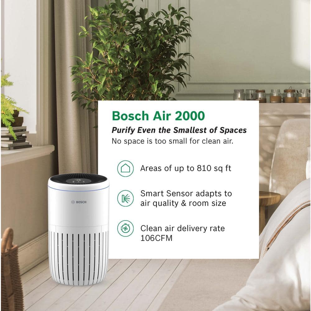 Bosch White HEPA Energy Star Air Purifier for Large Rooms