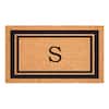 Calloway Mills Black Border Monogram Door Mat 18 in. x 30 in. (Letter S) 152961830S