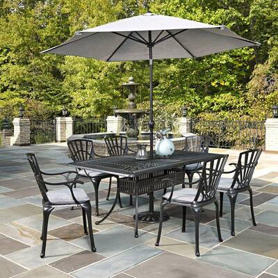 7 Piece Umbrella Included Patio Dining Sets Furniture The Home Depot - Patio Furniture Sets With Umbrella Home Depot