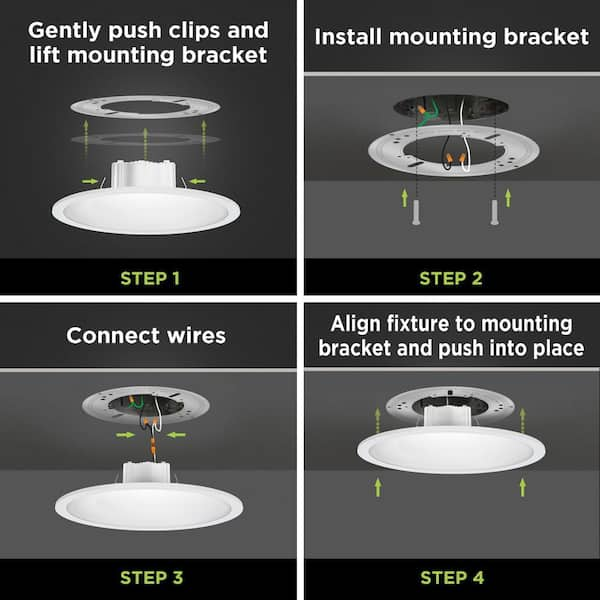 FEIT LED top 7.5” Flat Panel Downlight, 4-Pack