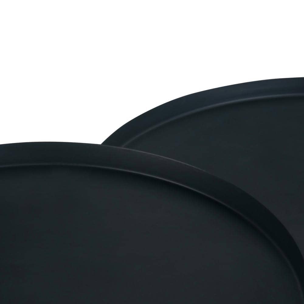 Black Round Metal 2-Piece Nesting Tables