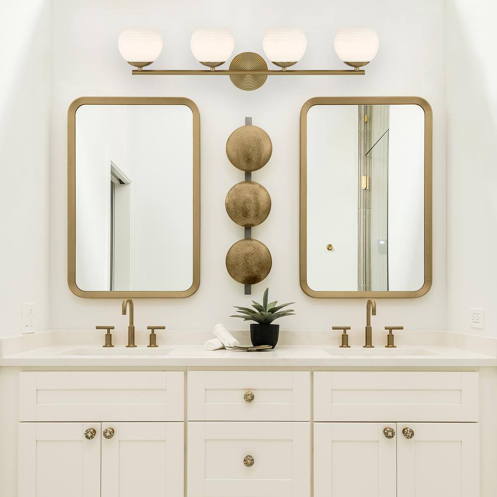 Moon Breeze 32.5" Brushed Gold 4-Light Vanity Fixture