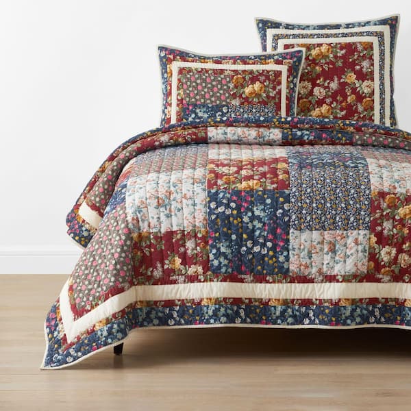Company Cotton Aahana Patchwork Navy Twin/Twin XL Cotton Quilt