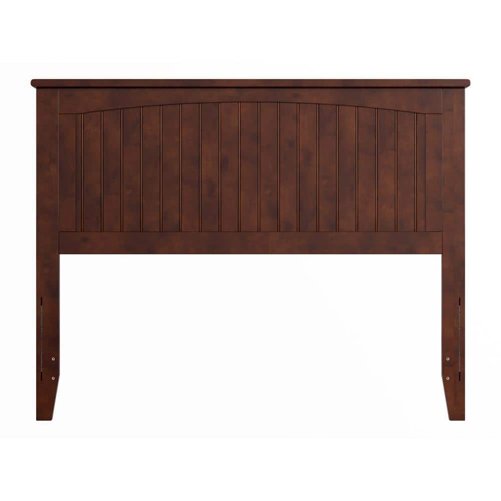 AFI Nantucket Full Solid Wood Panel Headboard with Attachable Charger, Walnut