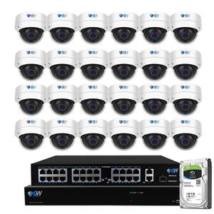32-Channel 8MP 8TB NVR Smart Security Camera System with 24 Wired Dome Cameras 2.8 mm Fixed Lens Artificial Intelligence