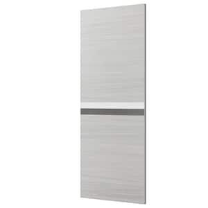 28 in. x 80 in. Solid MDF Core Gray Melamine Finished MDF Sliding Barn Door with Hardware Kit