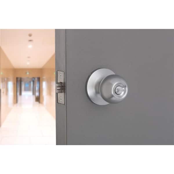 BESTTEN Keyed Entry Door Knob with Lock, Interior and Exterior Door Lock,  Standard Ball, Satin Nickel 