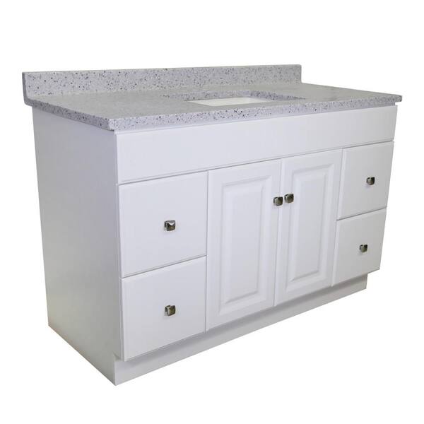 Design House Wyndham 49 in. 2-Door 4-Drawer Bath Vanity in White with Moonscape Cultured Marble Vanity Top (Ready to Assemble)