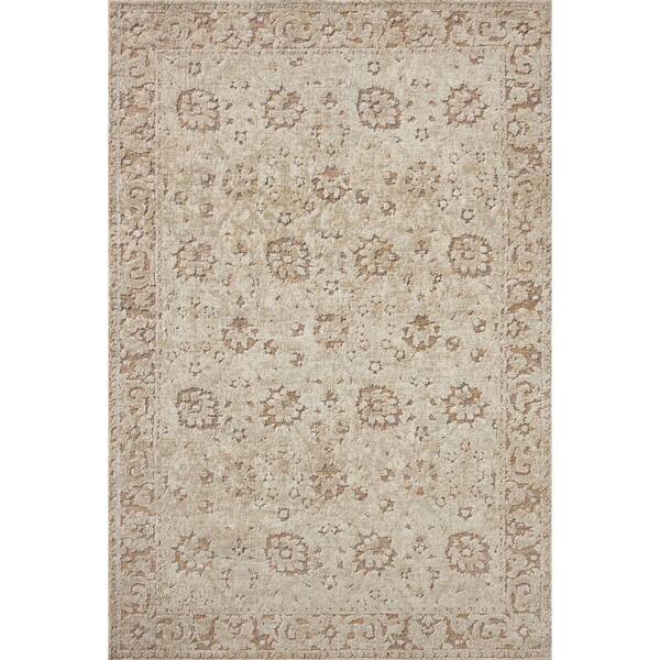 Percival Natural / Salmon 2 ft. 6 in. x 7 ft. 6 in. Traditional Runner Rug
