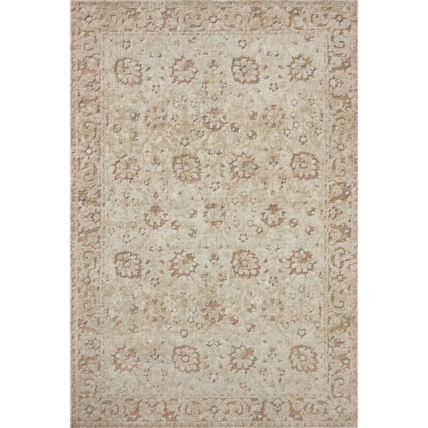 Percival Natural / Salmon 9 ft. 3 in. x 13 ft. Traditional Area Rug
