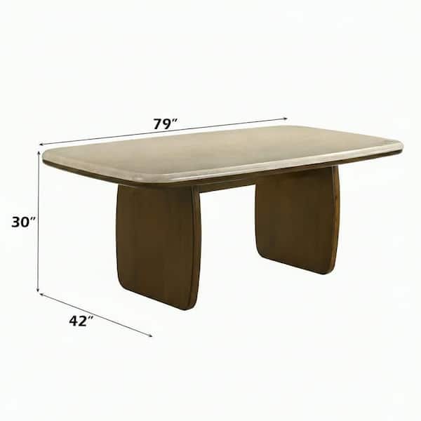 Acme Furniture Austen Vintage Oak Natural Marble 79 in. Double