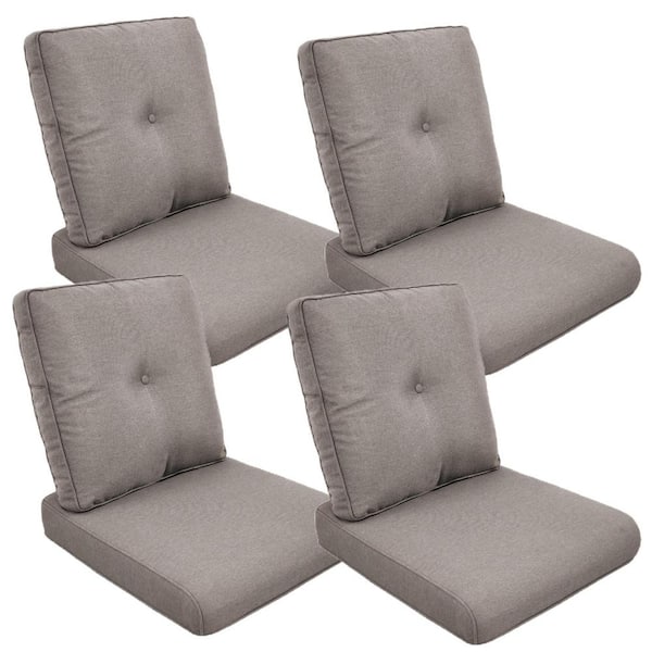 Gymojoy 22 in. x 25 in. 8-Piece Deep Seating Outdoor Lounge Chair Replacement Cushion and Back Pillow in Gray