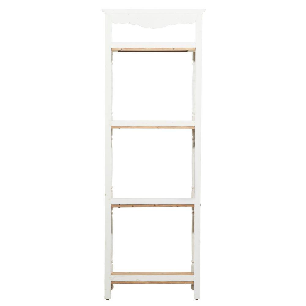 White Pinewood 71" 4-Tier Weathered Étagère
