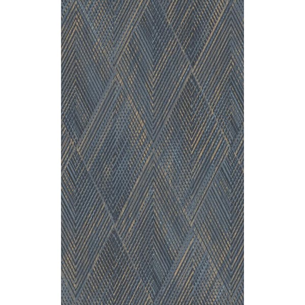 Walls Republic Blue, Gold Playful Textured Geometric Printed Non-Woven Paper Nonpasted Textured Wallpaper 57 Sq. Ft.