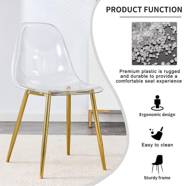 Modern Simple Gold Dining Chair with Plating Metal Leg (Set of 6)
