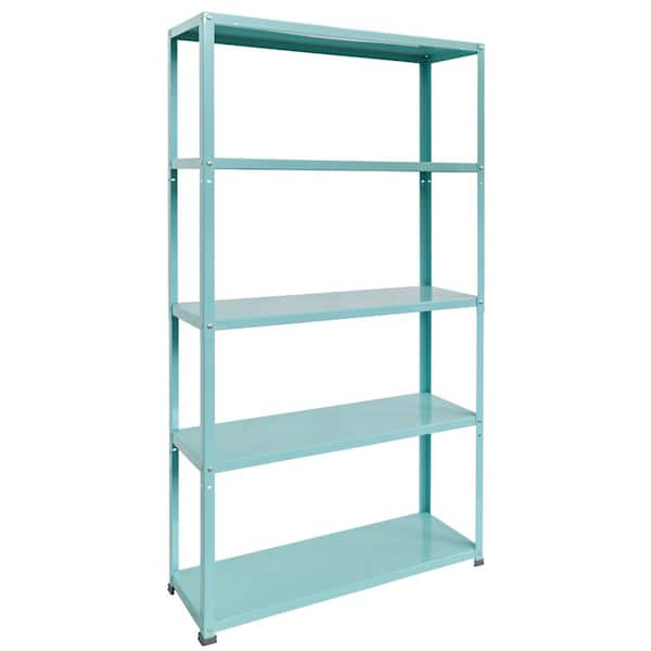 AR SHELVING 5-Tier Powder-Coated Metal Decorative Household Storage Shelving Unit in Light Blue (36 in. W x 69 in. H x 12 in. D)