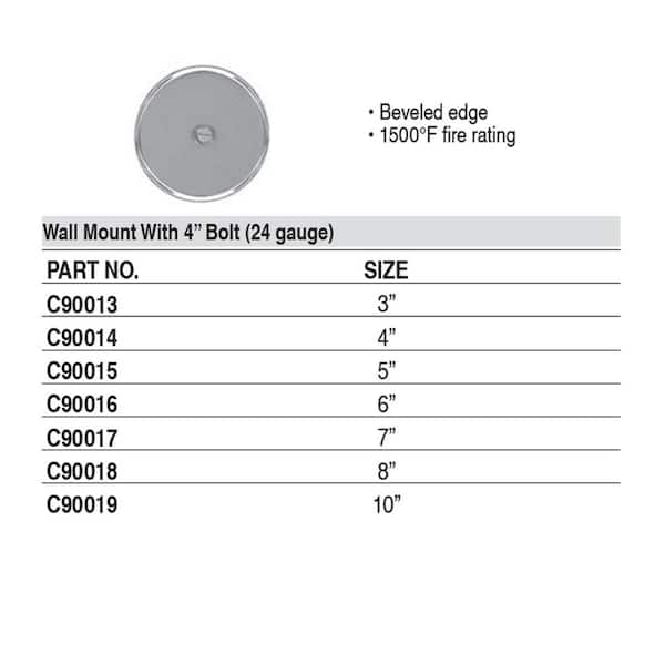 JONES STEPHENS - 6 in. Stainless Steel Cleanout/Extension Cover, Wall Mount with 4 in. Bolt