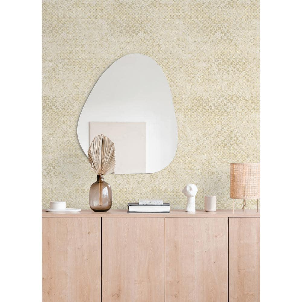 Khauta Gold Floral Geometric Non-Woven Wallpaper Roll