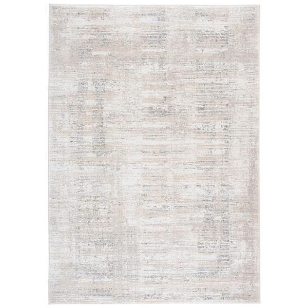 Northport 4 ft. x 6 ft. Ivory/Gray Abstract Distressed Area Rug